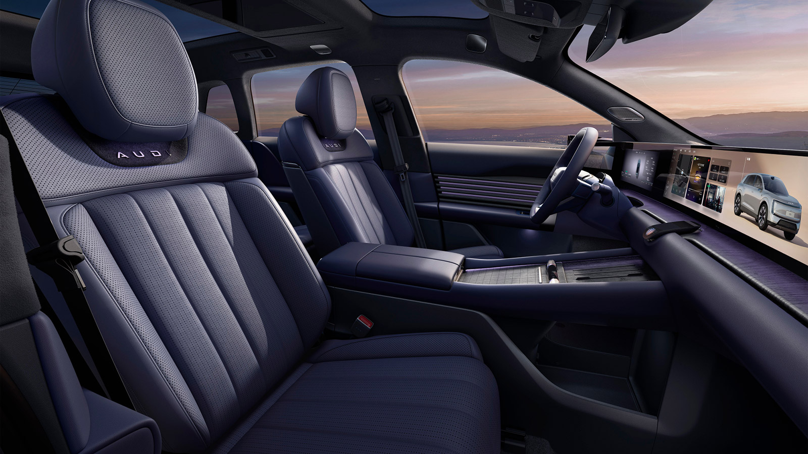 An interior image of the AUDI E7X.