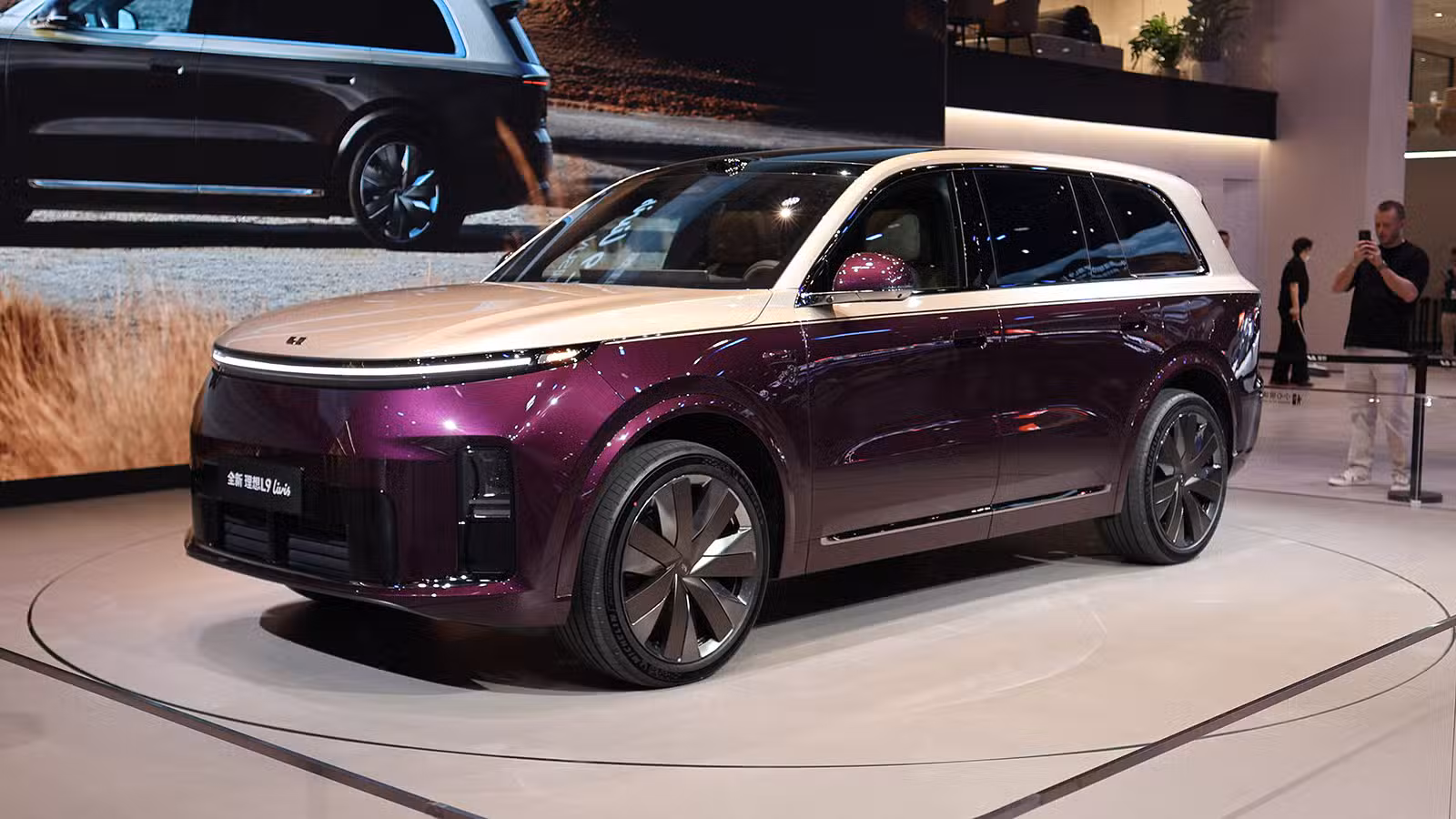 A Li L9 on display at the Beijing Auto Show in April 2026.