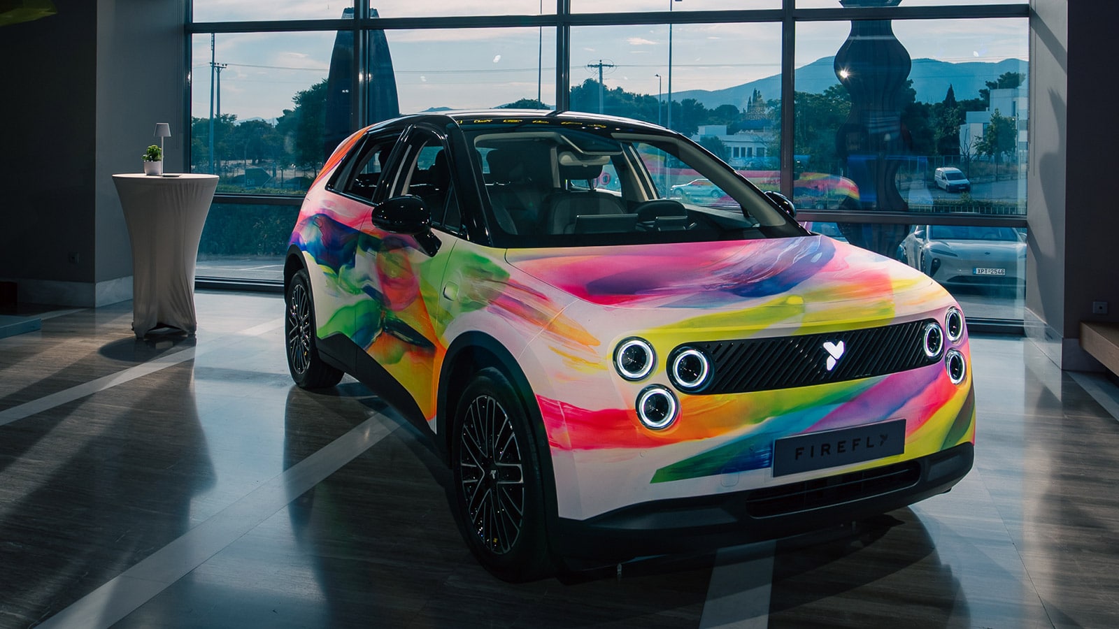 A Firefly EV on display at Nio's first store in Greece. Credit: Nio