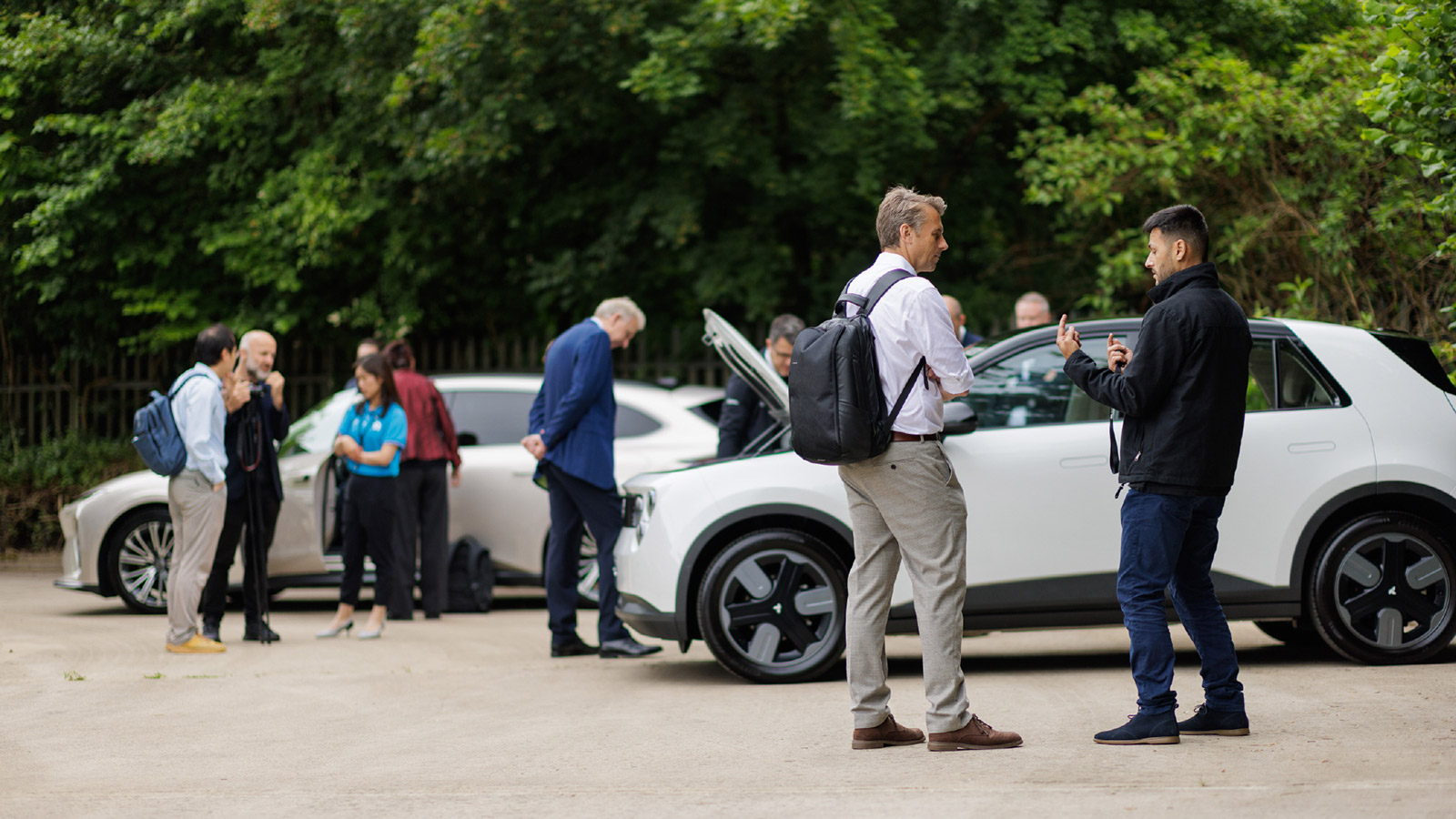Visitors view models, including the Firefly, as Nio celebrates the 10th anniversary of its UK R&D center.