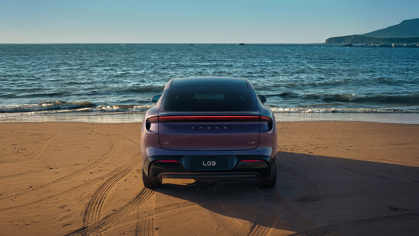A rear view of the Xpeng Mona L03 SUV.