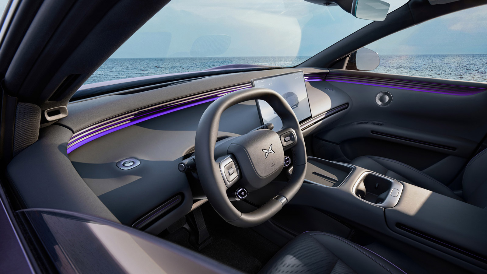An interior photo of the Xpeng Mona L03 SUV.