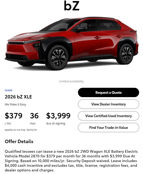 Toyota-bZ-electric-SUV-offers