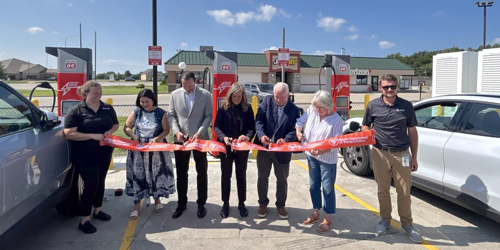First electric vehicle charging station in Illinois built through federal program now up and running in Casey