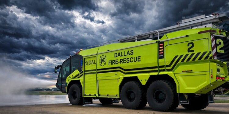 Dallas Love Field Airport electric aircraft rescue firefighting vehicle