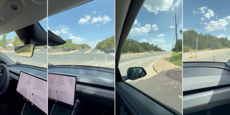 Tesla Robotaxi rams bollards