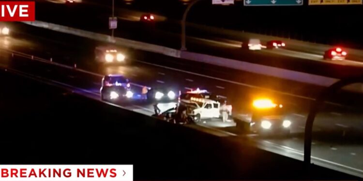 Tesla crash stopped highway